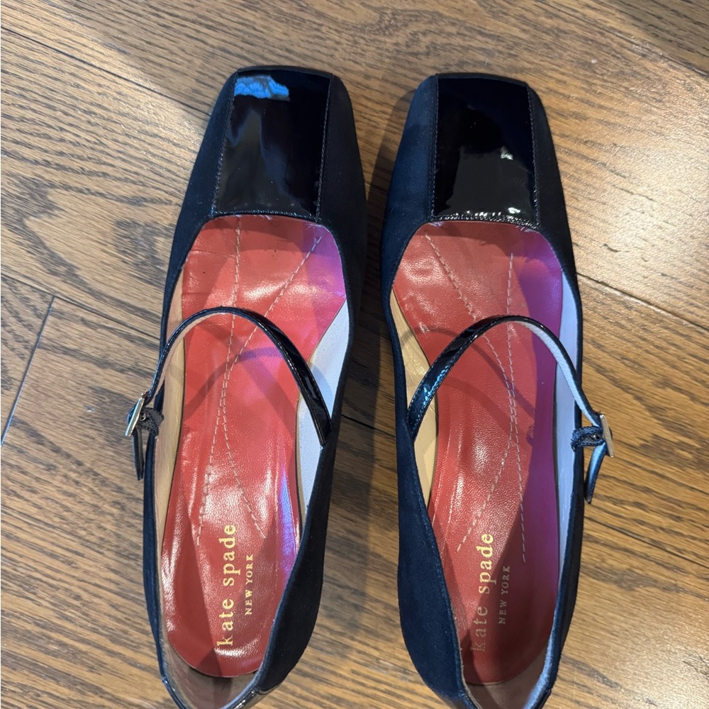Kate Spade Black Patent Leather Kitten Heel